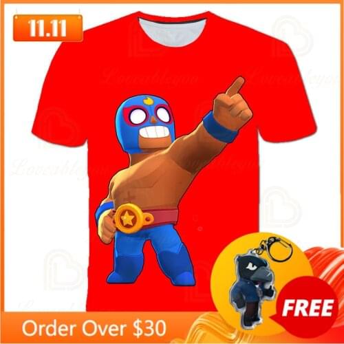 El Primo s POCO Shelly 8 To 19 Years Kids T-shirt Shooter Game Leon 3D Tshirt Boys Girls Cartoon Tops Teen Clothes