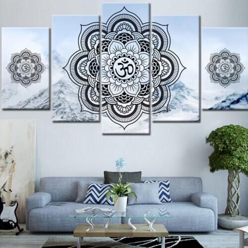 Home Wall Decor Canvas OM Buddha Mandala Zen Symbol Picture Art HD Print Painting On Canvas for Living Room Unframe