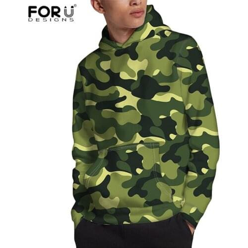 FORUDESIGNS Mens Camouflage Hoodies