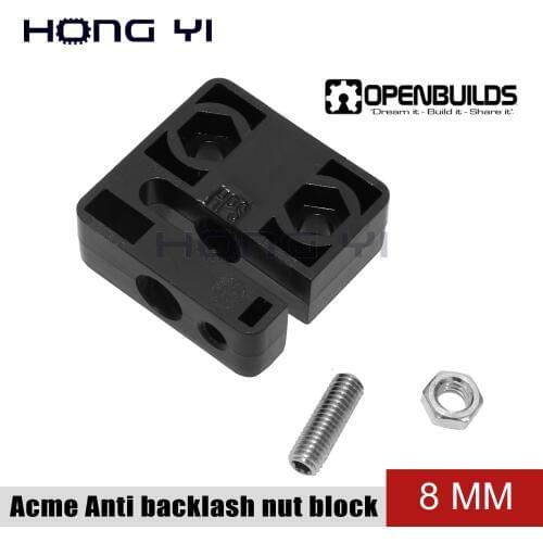 OPENBUILD 8mm Acme Anti backlash nut block 3d printer accessories T type anti-backlash nut block T8 pitch 1mm lead 1mm screw