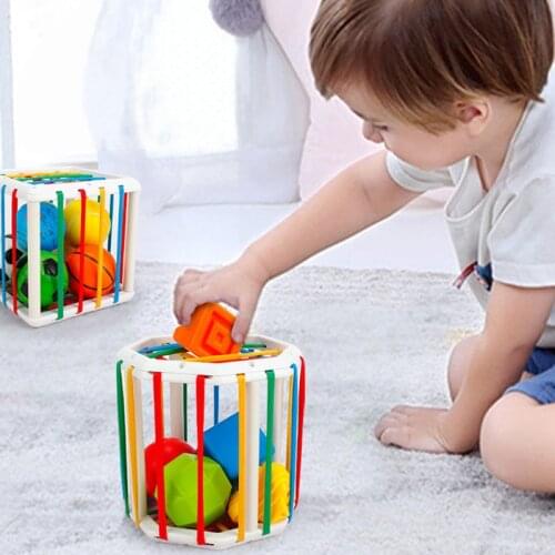 1-3Year Cube Toy Baby Shape Sorting Toy Motor Skill Tactile Touch Toys InnyBin Soft Cube Montessori Educational Toys