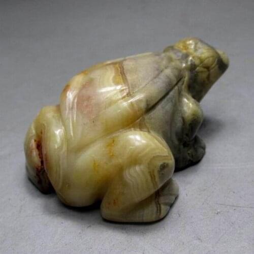 2.2"/63g Crazy Agate Frog Handmade Stone Carving - crystals and stones healing Mineral specimen Home Decor feng shui XX0325/08