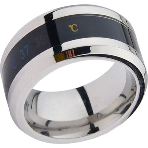 Temperature Cock Penis Ring for Male Stainless Steel Delay Ejaculation Intelligent Temperature Sensitive Lock Ring Sex Toys For