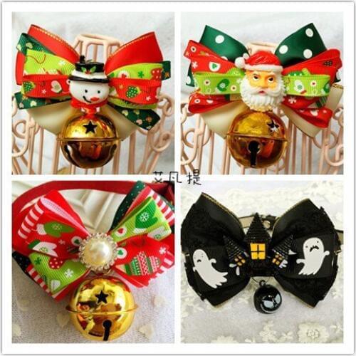 Pet dog bell tie cats and dogs collar large dogs christmas tie pet accessories 5pcs free shipping
