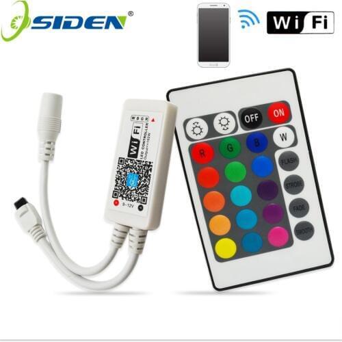Wifi LED RGB / RGBW Controler DC12V MIni Wifi + IR 24 Key Remote Controller for RGB / RGBW LED Strip