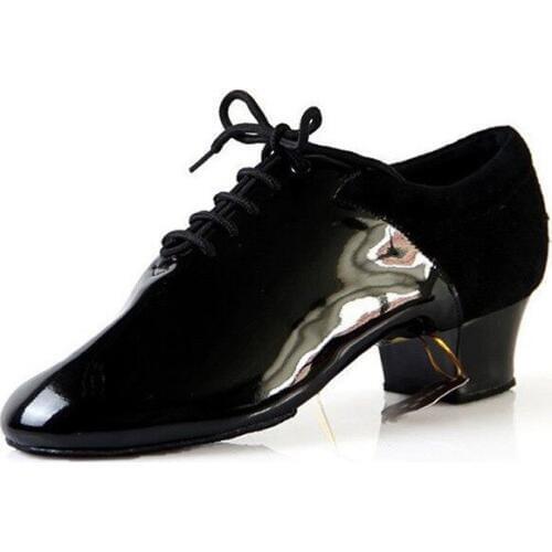 Sneakers Dance Shoes Ballroom Latin Shoes Jazz Import patent leather Comfortable heel High - end professional Black heel 4.5 cm