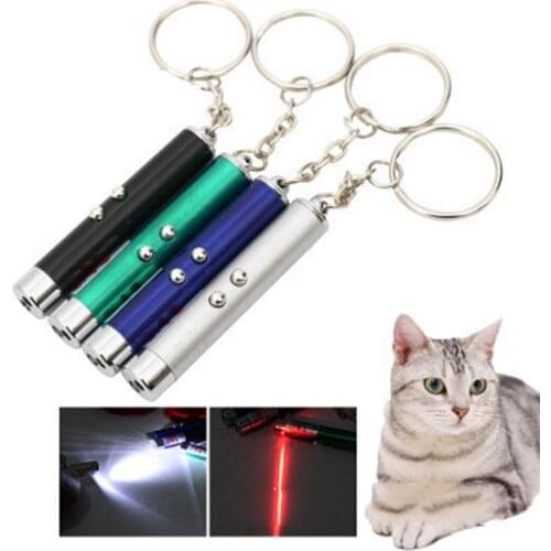 1Pc LED Light Laser Toys Red Laser Pen Tease Cats Rods Visible Light Laserpointer Funny Interactive Goods For Pets Random Color