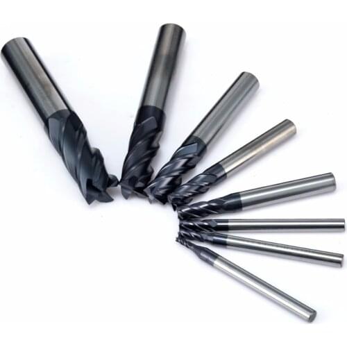 8pcs End Mill Milling Cutter 4 Flutes Carbide End Mill Set Tungsten Steel Milling Cutter Tool CNC 2-12mm