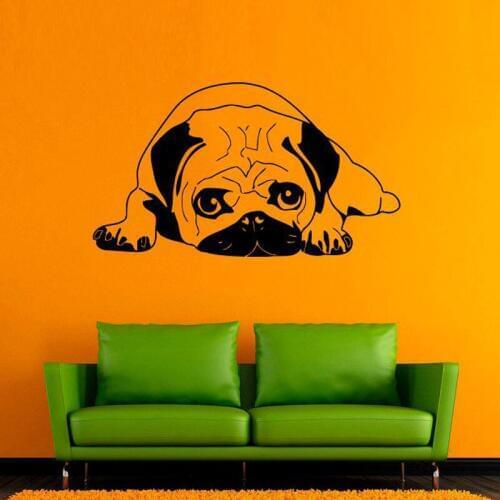 Cute Dog Angry Expression Animals Removable Wall Stickers for Kids Room Lovely Sweet Home Decor Vinyl Wall Decals Playroom L952