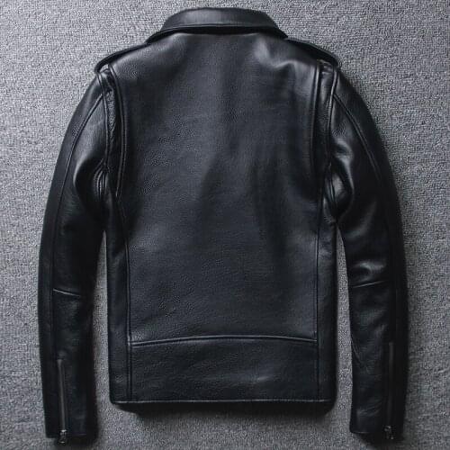 Mens Geninue Jacket Cow Leather Short Slim Motocycle plus Size Jackets Spring Autumn Jaqueta couro MF139