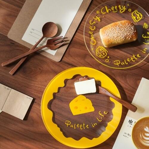 New Creative Round Dessert & Bread Plates High temperature resistant glass tableware plates Suitable for dishwasher