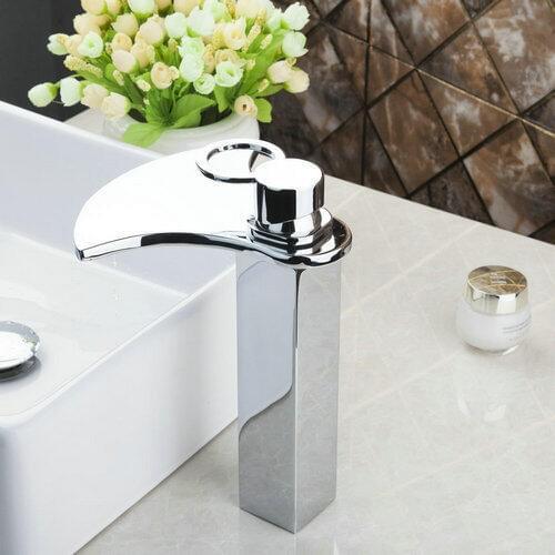Monite Torneira New Cold/Hot Water Waterfall Chrome Bathroom Soild Brass Deck Mount 2248 Wash Basin Sink Grifos Tap Mixer Faucet