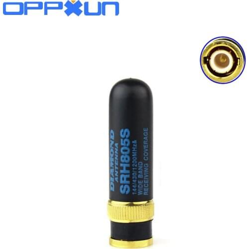 OPPXUN Mini SRH805S VHF UHF dual band handheld two way radio diamond antenna BNC connector For ICOM IC-V8 IC-V80 IC-V80E IC-V82