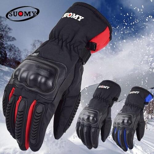 SUOMY 100% Waterproof Keep Warm Touch Screen Men Luva Motocross Gloves Racing Motorcycle Gloves Protective Gear Ski Winter