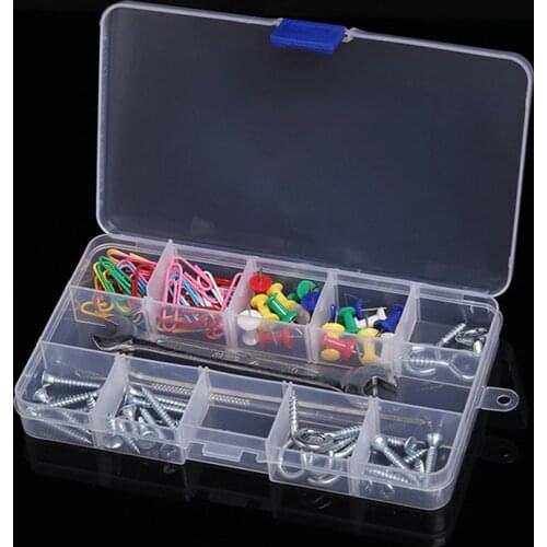 Plastic Storage Organizer Grids Box Storage Case Pills Jewelry Parts Nail Arts Components Storage Box With Removable Internals