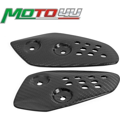 Real Carbon Fiber Motorcycle Heel Guard Rearset Plate Foot Peg Protector Overlay Gloss For Yamaha FZ-07 MT-07 MT07 2013 - 2018