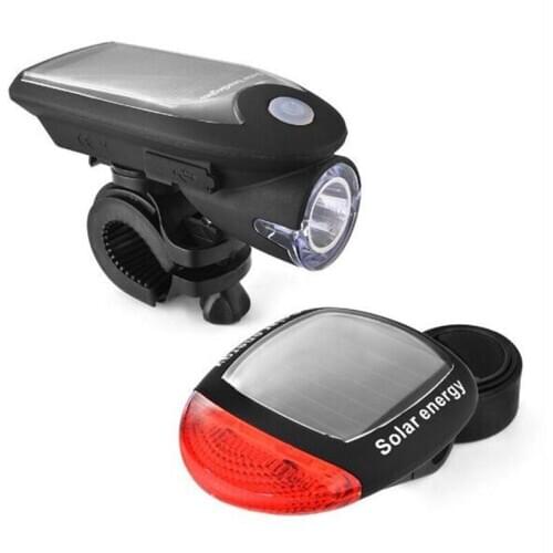 Solar Bicycle Lights Mountain Bike Front Lights USB Charging Light Flashlight Solar Headlight Taillights Two-In-One Equipment