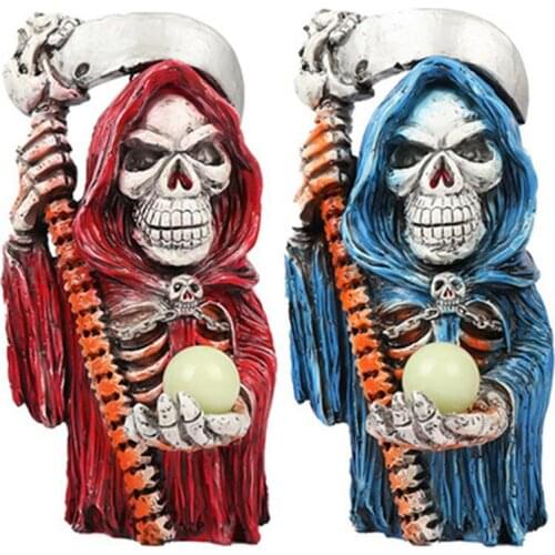 Halloween Death Gothic Horror Resin Ornament New Scared Curse Grim Reaper Figure Undead Skeleton Statue With Amazingly Realistic