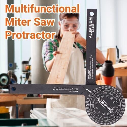 Miter Saw Protractor 7.25Inch Aluminum Alloy Miter Saw Protractor with Laser-Engraved Scales Rust Proof Angle Finder