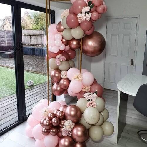 Wedding Birthday Party Decoration Double Cream Peach Latex Balloon Garland Maca Pink Balloon Arch Kit Baby Shower Event Decor