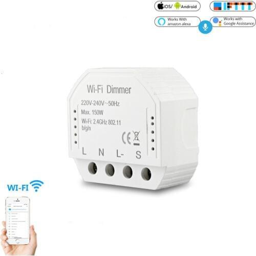 DIY WIFI Smart Lights LED 220V 240V Dimmer APP Remote Control 1 Way 2 Way Switch Breaker Module Works with Alexa Google Home