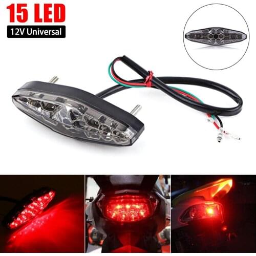 12V Motorcycle Rear Brake LED Tail Stop Light Lamp For Dirt Taillight Rear License Plate Light Accessories Decorative Lamp Emark