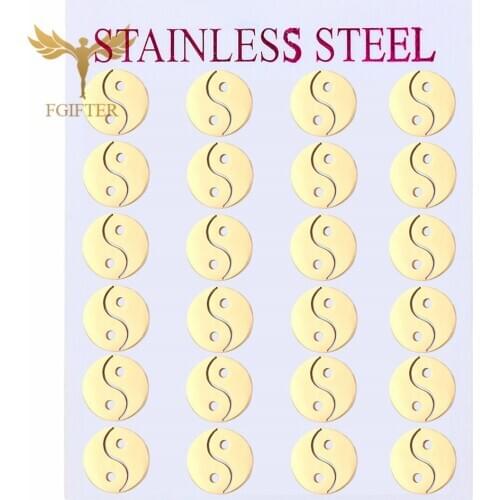 Golden Stainless Steel Earrings Wholesale 12Pairs Chinese Tai Chi Earring Men And Women Studs Earring Fashion 2020