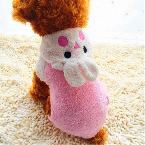 1 pcs Pink Rabbit Coral Velvet Embroidery Dog Coats Novel Spring Dog Clothes Winter Jackets Dog Costume Pet Clothes High Quality