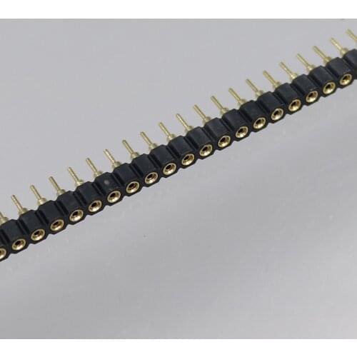 10Pcs Round Head DIP 40Pin Male to Female Straight Gold Plated Pin Header Strip Pitch 2.54mm Single Row