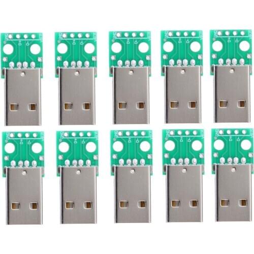 10pcs DIY USB Male Socket to DIP 4P Adapter Connector Converter HW-766/HW-767 DIY Electronic Pinboard