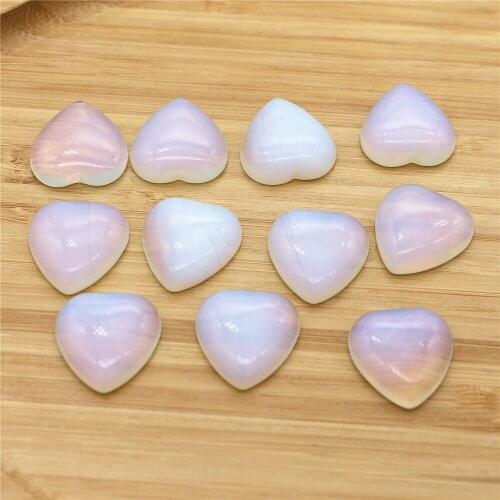 12pcs/lot Free Shipping 2020 Fashion Good Quality Opal Stone Heart Shape Cab Cabochons Beads for Jewelry Making 25mm Wholesale