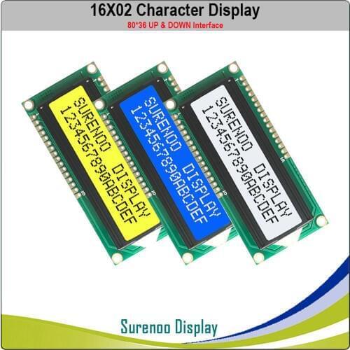 1602 162 16X2 Character LCD Module Display Screen LCM with up and down Interface Compatible with HD44780