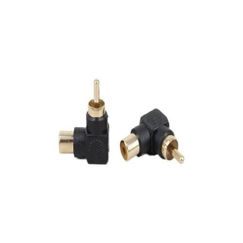 2pcs RCA Male to Female Adapter 90 Degree RCA Connector Converter Audio AV RCA Plug Extender