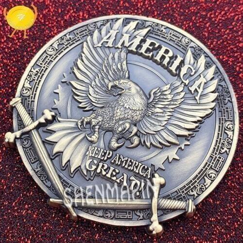 2020 US 45th President Donald Trump Commemorative Coin Free Flying Eagle Challenge Coin Bronze Three-dimensional embossed Coins
