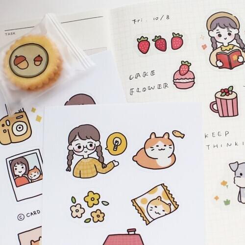 24pcs/LOT salt sweet story series decorative sticker pvc sticker