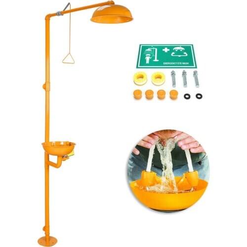 304 stainless steel with ABS coating Combination Eye Washer Emergency Spray Vertical Shower Eye Washing Machine