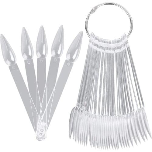 40 PCS Clear Stiletto False Nail Tips Sticks CLaw Stiletto Nail Display Sticks Tips Coffin Stiletto Practice Stick swatch