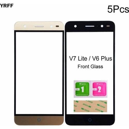 5pcs 5.0'' Panel For ZTE Blade V7 Lite Front Glass Panel (No Touch Screen) Outer Glass Cover Assembly Parts