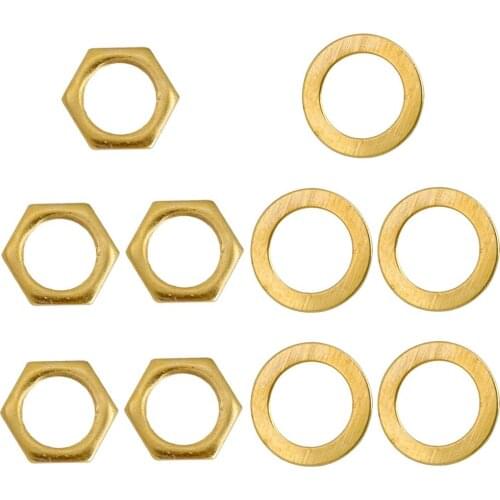 Tooyful 5 Pieces Iron Jack Socket Connector Nuts with Washers Set for Electric Guitar Bass Parts 9mm