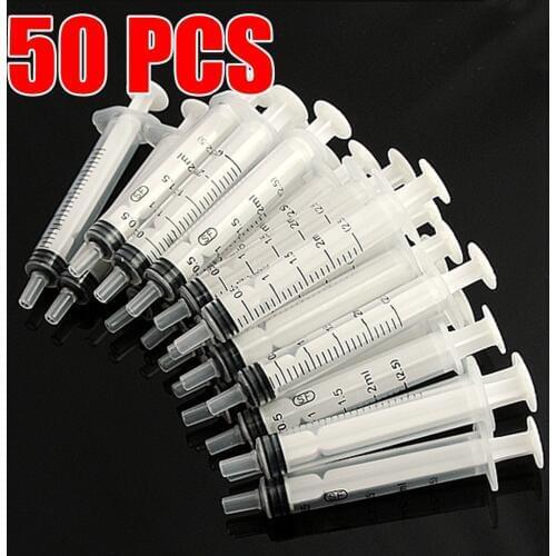 50pcs/lot 2.5ml Disposable Sampler Plastic Syringes Injection Syringe Cubs Measure Nutrient Hydroponic Industrial Dispensing
