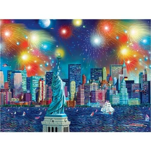 5D Diamond Painting DIY Full Round Diamond City Landscape Painting Home Decoration Mosaic Diamond Embroidery Kit