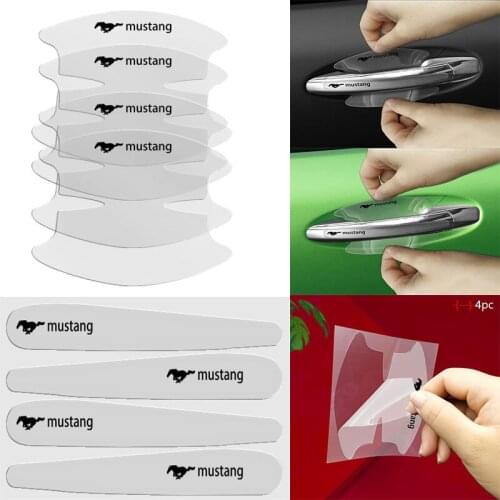 8pcs Car Door Handle Sticker Auto Sticker For Fords Mustang Zapatillas GT Miniatura Mujer 2005 2010 2014 2015 Car Accessories