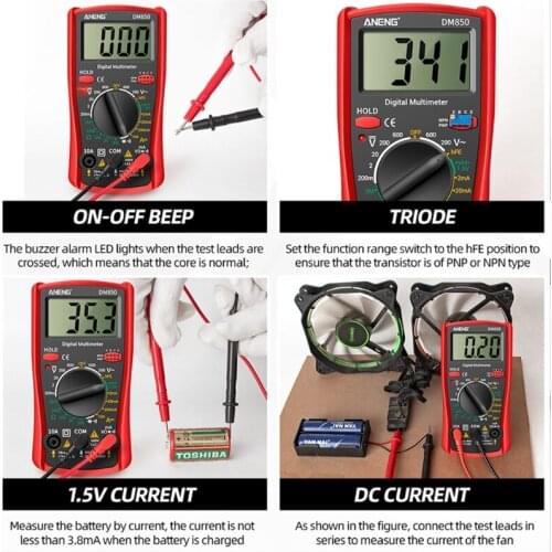 A-neng Dm850 Automotive Multimeter Rms Multimeter Voltage Smart Voltmeter Pliers Amper Capacimeter Electric Tools