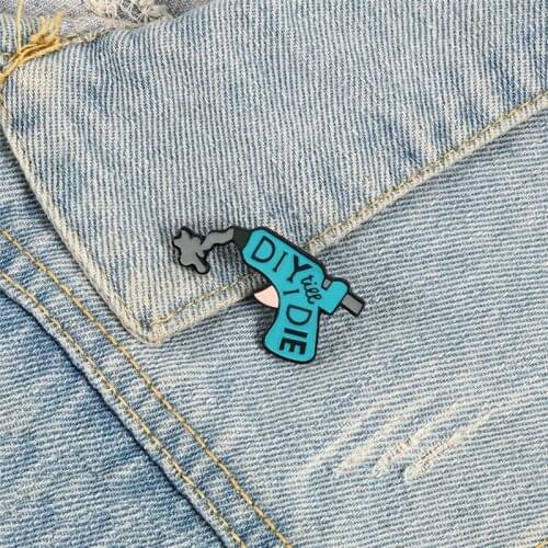 Hot Melt Glue Gun Brooches DIY Tool Cartoon Funny Enamel Pins Cute Fashion Jewelry Custom Metal Badge Lapel Denim Backpack Gifts