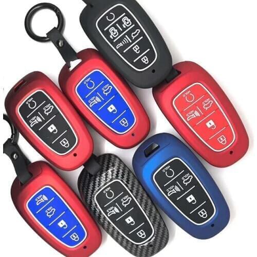 Carbon Fiber ABS +Silicone Car Key Case Key Cover for Hyundai Sonata Tucson Solaris i30 Grand Stare 2019 2020 MPV Remote keyless