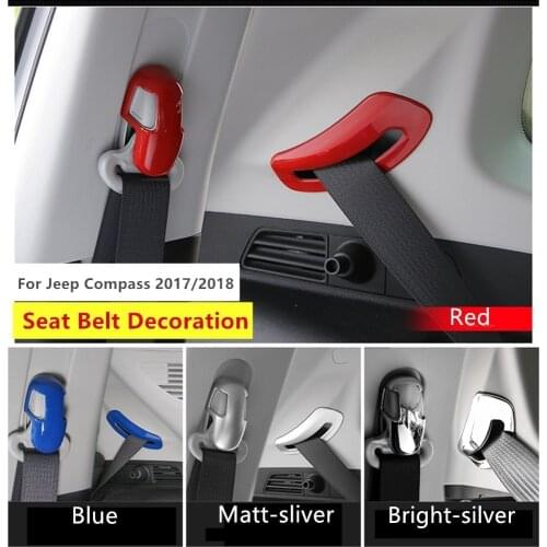 For Jeep Compass 2017 2018 Car Seat Belt Adjuster Decoration Trim ABS Chorme