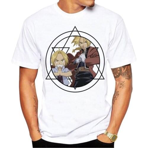 Japan anime Fullmetal Alchemist Brothers model t shirt men summer fashion casual cool tshirt