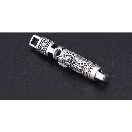 100% 925 Silver Bracelet Fasteners Jewelry Hook Sterling Tibetan OM Mani Padme Hum Beaded Hook Pure Silver Jewelry Clasp Hook