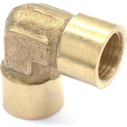 LOT 5 Brass ELbow Pipe fitting Connector Coupler 90 Deg 1/8" BSP Female to 1/8" BSP Female Thread for water fuel