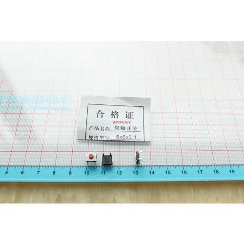 Red head 6 * 6 * 3.1 MM micro switch touch switch button switch 50pcs Free Shipping